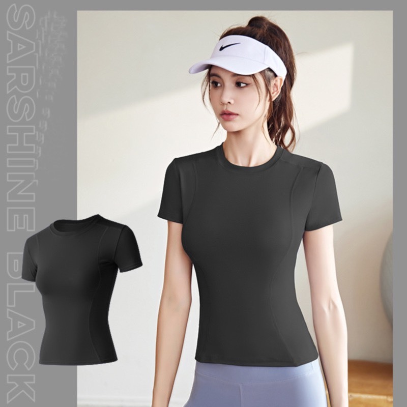 Áo cộc tay tập gym,yoga cao cấp.chất thun poly mềm mịn mát GB201