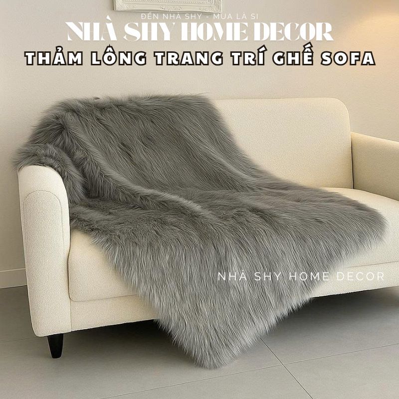 Thảm Lông Trải Trang Trí Ghế - Lông Tơ Nhiễn Loại Cao Cấp - Nhiều Size - Nhà Shy Home Decor