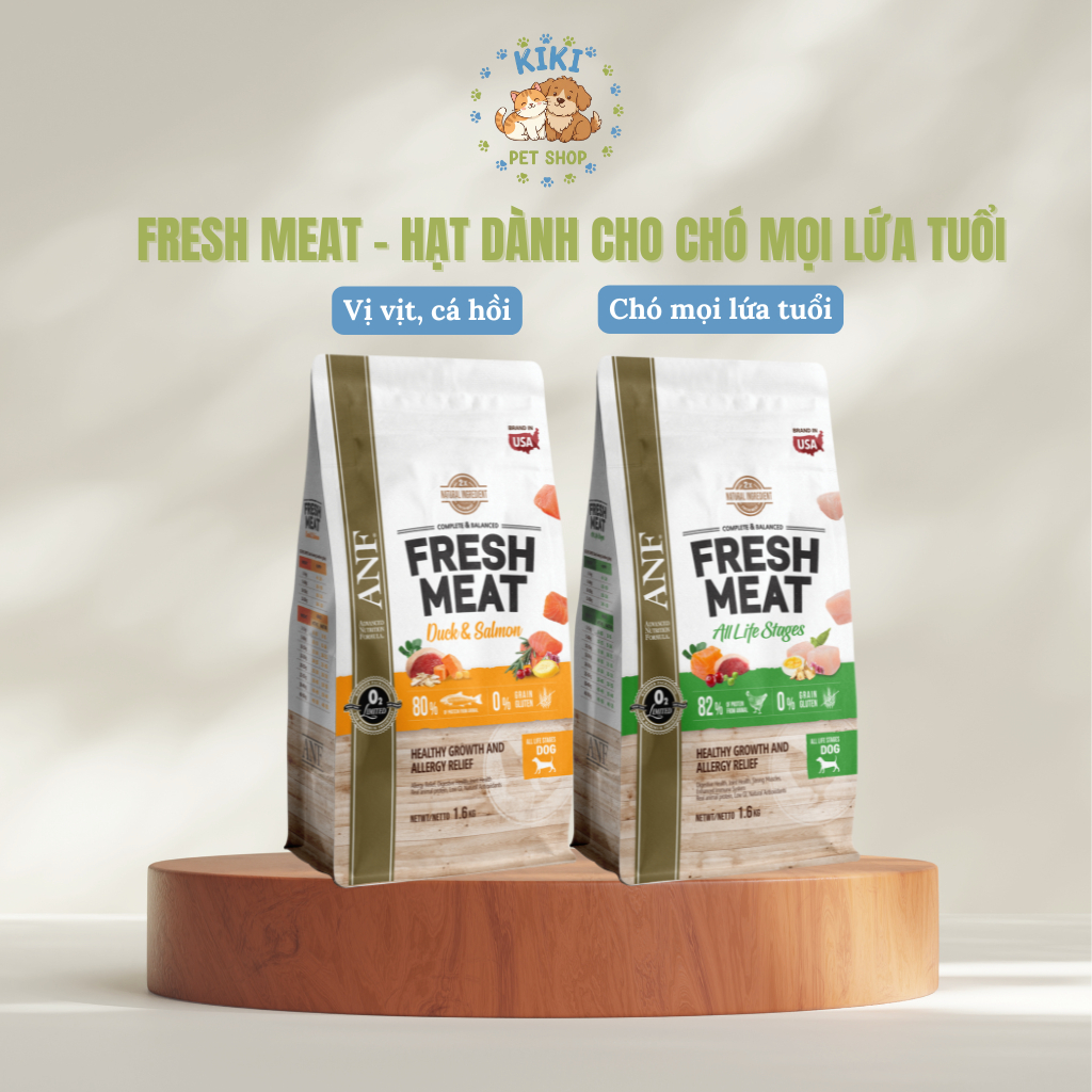 [GIÁ RẺ BẤT NGỜ](1.6kg) ANF Fresh Meat - Thức ăn hạt gấp đôi thịt tươi ...