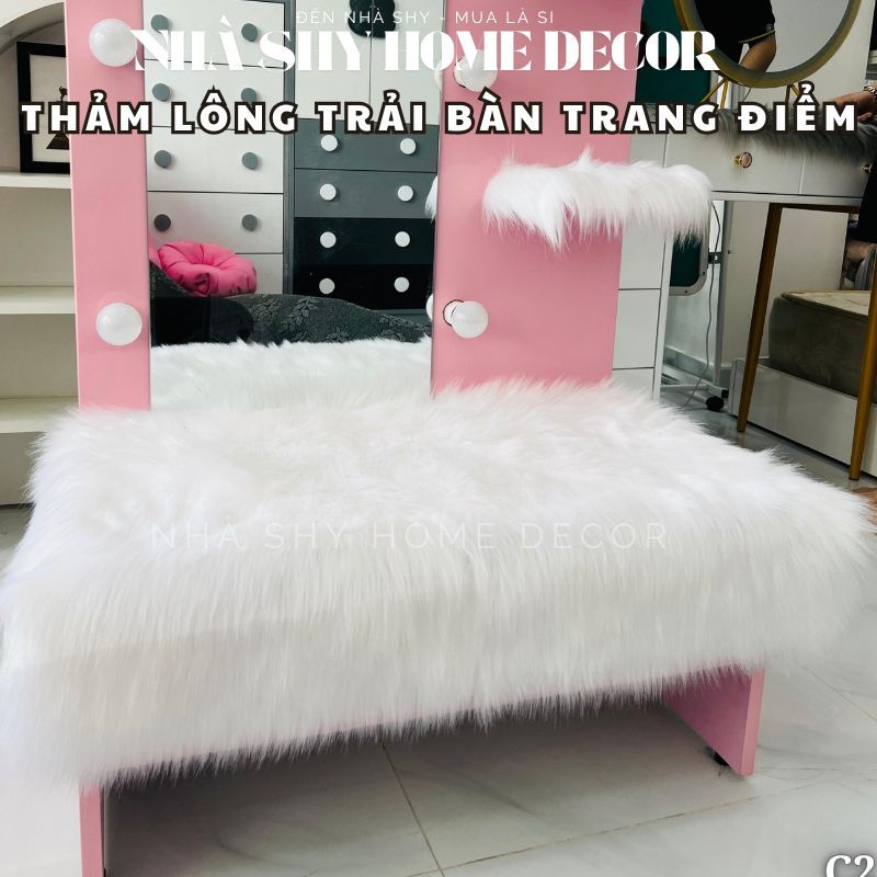 Thảm Lông Trải Bàn Trang Điểm - Nhiều Size - Đa Dạng - Thảm Lông Mịn Đẹp Nhà Shy Home Decor