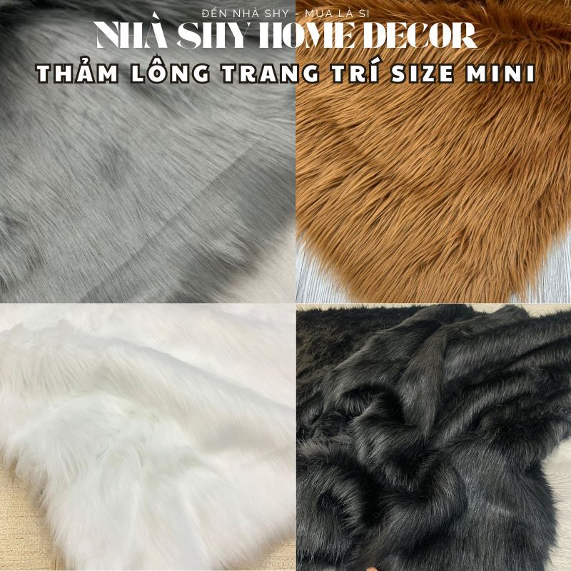 Thảm Lông Chụp Ảnh - Thảm Lông Trang Trí Chụp Ảnh Nail Phụ Kiện - Size 50x40cm - Nhà Shy Home Decor