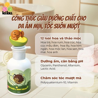 Combo 2 Sữa Tắm Gội Trẻ Em 2in1 Kibu BƠ - Bảo Vệ Tóc Mềm Mượt & Dịu Nhẹ Cho Da Nhạy Cảm - 300ml