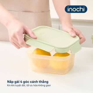 Bộ 3 hộp thực phẩm Inochi Hokkaido nhựa nguyên sinh an toàn nắp gài 4 góc kín hơi chống tràn hiệu quả