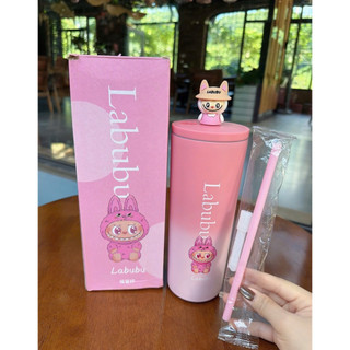 (Tặng sticker) Cốc giữ nhiệt inox 304 710ml có nút bịt miệng ống hút hình stitch và korumi siêu cute