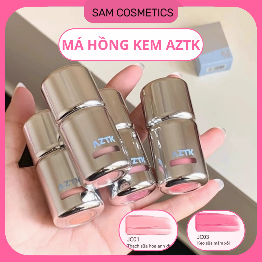 [AZTK] Má Hồng Dạng Lỏng AZTK Đầu Nấm, Vỏ Bạc Mới, Triệt Sắc, Highlight ...