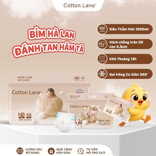 Tã/bỉm COTTON LANE LUNA NOVA siêu mỏng siêu thấm hút, mềm mại chống hăm đủ size cho bé