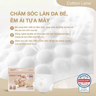 Tã/bỉm COTTON LANE LUNA NOVA siêu mỏng siêu thấm hút, mềm mại chống hăm đủ size cho bé