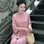Bộ Đồ Lam Nữ Đi Chùa Họa Tiết Thêu Hoa Chữ An Chất Liệu Vải Đủi Vân Mây Cao Cấp DL007
