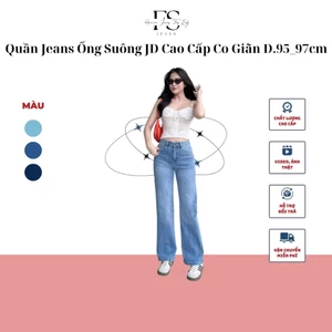 Quần Jeans Ống Suông JD2046 Cao Cấp Chất Jean Mềm Co Giãn Thoải Mái Cạp Cao Tôn Dáng