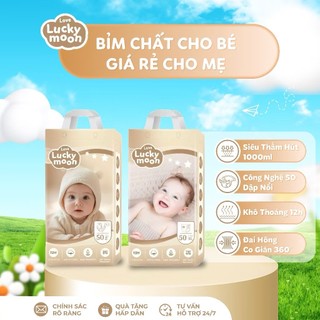 Tã bỉm quần dán LUCKY MOON siêu mỏng mềm mại, thấm hút tốt đủ size