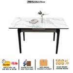 Bàn Ăn Chân Côn Mở Rộng T90, Mặt Đá Ceramic, Chân Sắt Có Bếp Từ, Hàng Nhập Khẩu, Chung cư. TC55 — ảnh 1