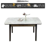 Bàn Ăn Chân Côn Mở Rộng T90, Mặt Đá Ceramic, Chân Sắt Có Bếp Từ, Hàng Nhập Khẩu, Chung cư. TC55 — ảnh 2