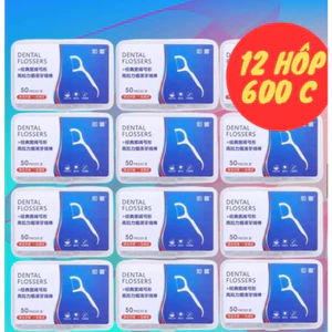 Giảm giá cực hot 60% Combo 12 Hộp 600 Chiếc Tăm Chỉ Nha Khoa 2 Đầu Sợi Chỉ Mảnh, Tăm Chỉ Nha Khoa Vệ Sinh Kẽ Răng