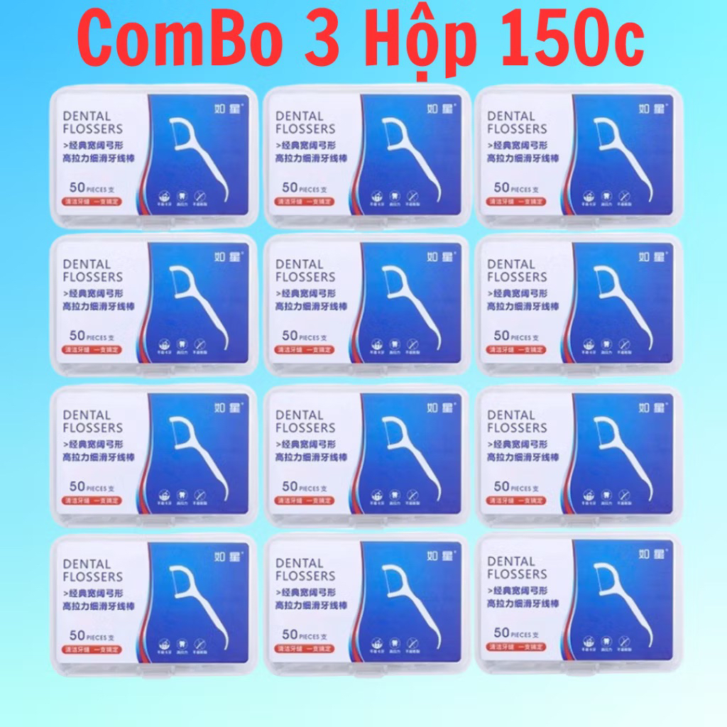 Giảm giá cực hot 60% Combo 12 Hộp 600 Chiếc Tăm Chỉ Nha Khoa 2 Đầu Sợi Chỉ Mảnh, Tăm Chỉ Nha Khoa Vệ Sinh Kẽ Răng