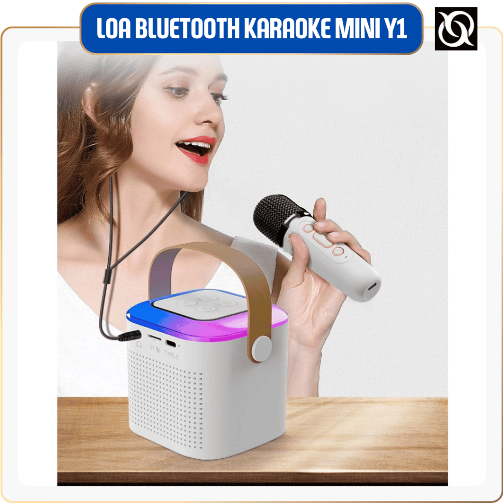 🎵 Loa Bluetooth Karaoke Mini Y1 – Âm Thanh Hay | Đèn LED Đổi Màu | Kết Nối Không Dây | Pin Trâu |