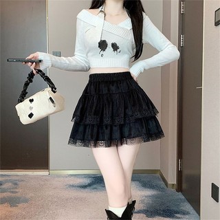Váy xoè ngắn chất voan 3 tầng phối ren 2 màu có quần bảo hộ VANISA CT467