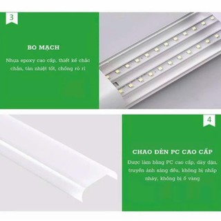 Đèn Tuýp LED Bán Nguyệt 40W 60W 100W - Tuýp Led 60cm, 1m2 Đầu Oval Sáng Tràn Viền - Bảo Hành 2 năm