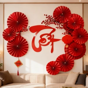 Sét decor trang trí tết , mẹt decor trang trí treo tường TẾT 2026 Decor trang trí set tết nguyên đán