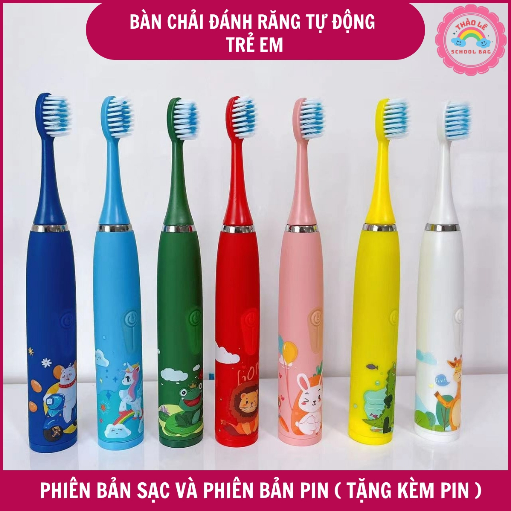 Bàn chải điện đánh răng trẻ em , bàn chải đánh răng tự động 4 chế độ chăm sóc răng miệng cho bé trai bé gái TL2345