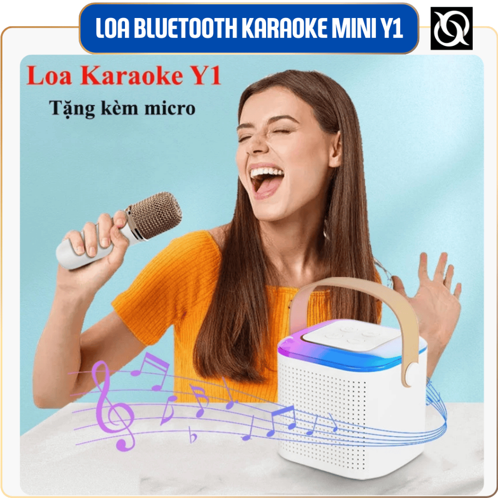 🎵 Loa Bluetooth Karaoke Mini Y1 – Âm Thanh Hay | Đèn LED Đổi Màu | Kết Nối Không Dây | Pin Trâu |