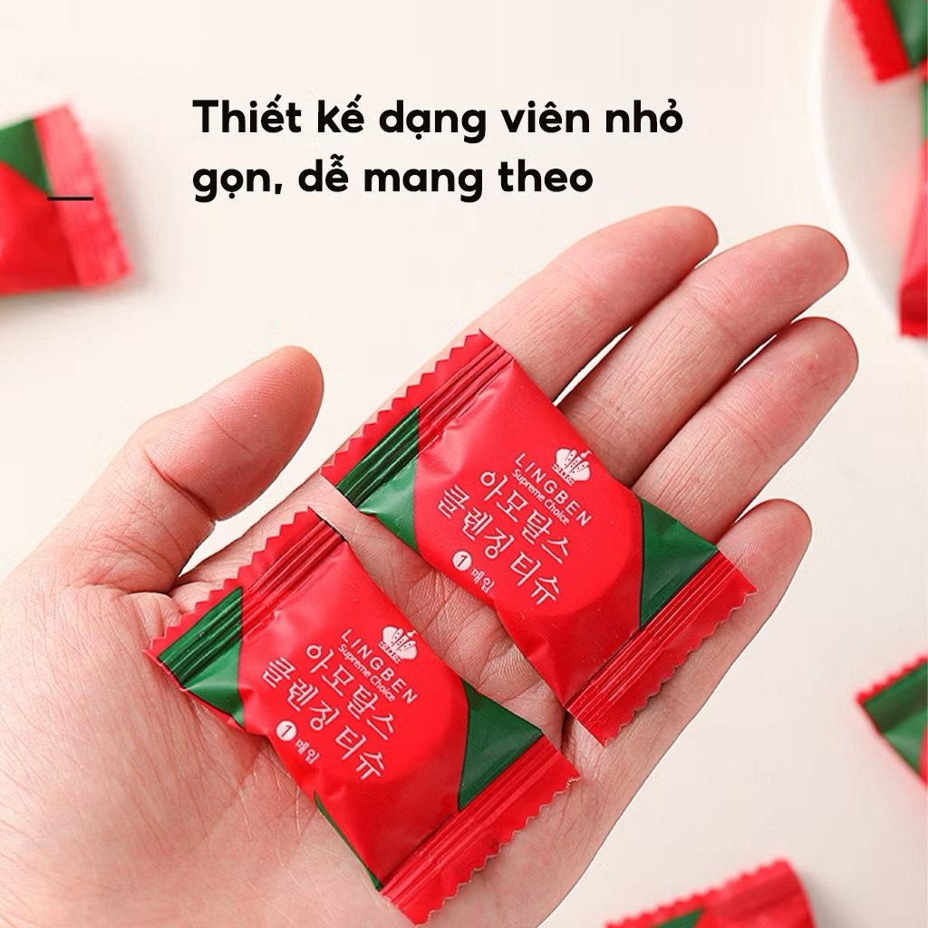 1 túi 20 viên Khăn Nén Mini Hình Viên Kẹo Hàn Quốc Đa Năng Tiện Dụng Kích Thước 20*22cm IS145