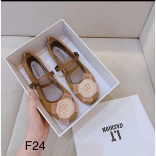 [FORM RÔNG LÙI 1 SIZE] Giày Mary Jane Nữ Da Lộn Đính Hoa Hồng Đế Thấp Đi Êm Chân L810