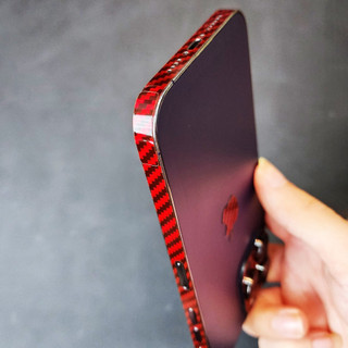 Miếng Dán Viền Và Camera iPhone Carbon 9D Đỏ Ánh Kim | Chống Trầy, PVC Dẻo Cao Cấp