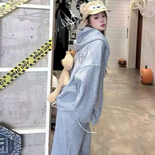 [SÉT ĐỒ THỂ THAO GẤU BÔNG] Bộ Nỉ Hoodie Nỉ Bông Kèm Gấu Teddy Dễ Thương, Đồ Bộ Nỉ Unisex Form Rộng Mặc Nhà – Đi Chơi – T