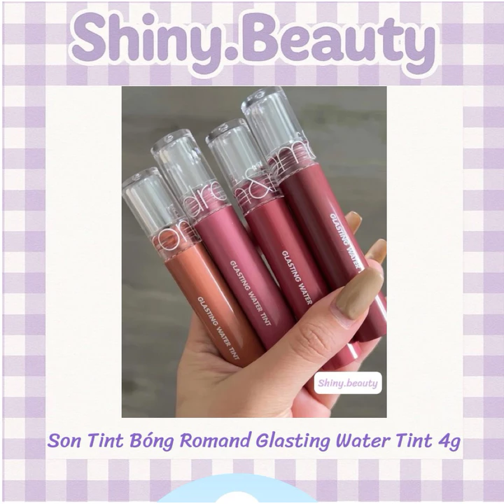 Son Tint Bóng Romand Glasting Water Tint 4g siêu lì, căng mọng môi