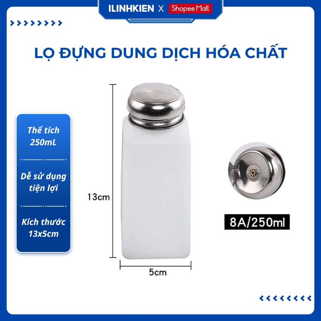 Lọ đựng hộp đựng dung dịch axeton 250ml chất lượng tốt ILinhkien