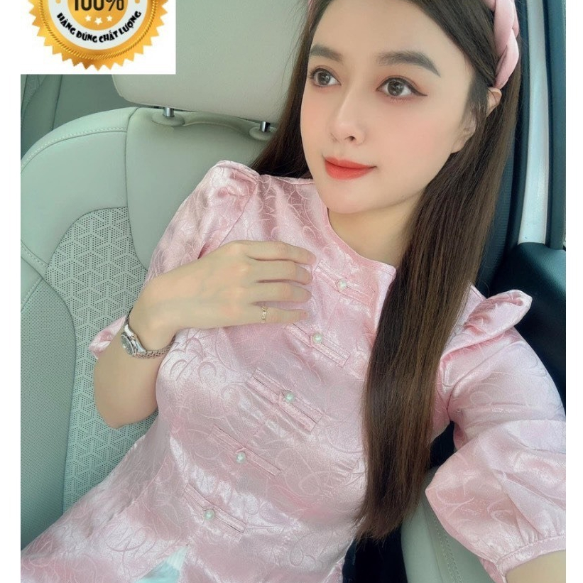 Đồ lam đi chùa cho nữ bộ pháp phục cổ tròn thêu hoa tiết phù hợp đi chùa- Mã áo lẻ