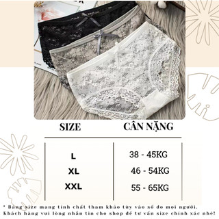 Quần lót nữ ren phối hoa sexy gợi cảm - Quần chip nữ cao cấp thoáng khí đáy lót kháng khuẩn L104