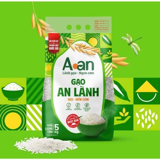 Gạo An Lành Aan túi 5kg - bao bì mới - Chính hãng Gạo sạch Aan