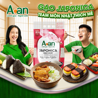 Combo 3 túi Gạo Japonica Aan túi 5kg - bao bì mới - Chính hãng Gạo sạch Aan