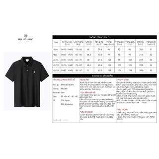 [T7_SALE 20%_HT] Áo Polo Nam 9APCB914 Biluxury Form Slimfit Cao Cấp Chống Nhăn Bền Màu