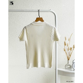 Áo Len Tay Ngắn Thiết Kế Cổ Bẻ Lịch Sự, Chất Liệu Co Giãn, Thoáng Mát, Form Freesize Dễ Mặc, Dễ Phối Đồ 6860