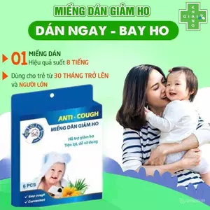 Đêm ngon giấc khi bé hết ho cùng miếng dán thảo dược Anti-Cough (Hộp 6 gói)