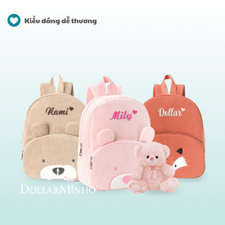 Balo Thêu Tên dành cho bé từ 0 đến 5 tuổi, đựng đồ dùng, quần áo cho bé đi học, chất liệu nhung tăm