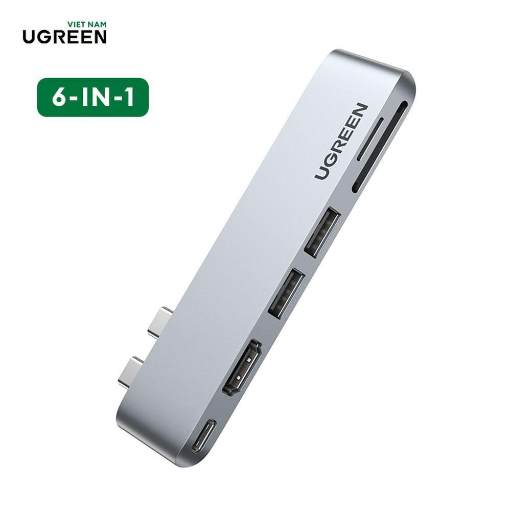 Hub Chuyển Đổi Type C to HDMI + USB 3.0 + SD/TF + Type-C (6 in 1) MacBook và MacBook Air Ugreen 80856