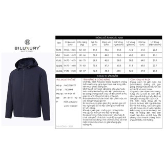 [T7_ĐỒNG GIÁ 429K] Áo Khoác Gió Thiết Kế 2 Lớp 9AG2T001 Biluxury BodyFit  Kháng Nước (Mũ Có Thể Tháo Rời)