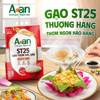 Combo 2 túi Gạo ST25 thượng hạng Aan túi 5kg - Bao bì mới - Chính hãng Gạo sạch Aan