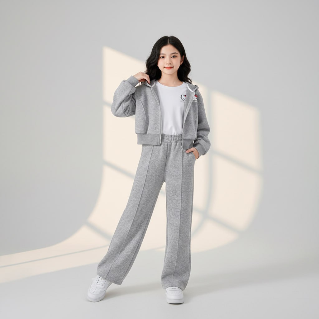 Set áo mũ quần suông kitty cho bé gái size đại BEESHOP D25072