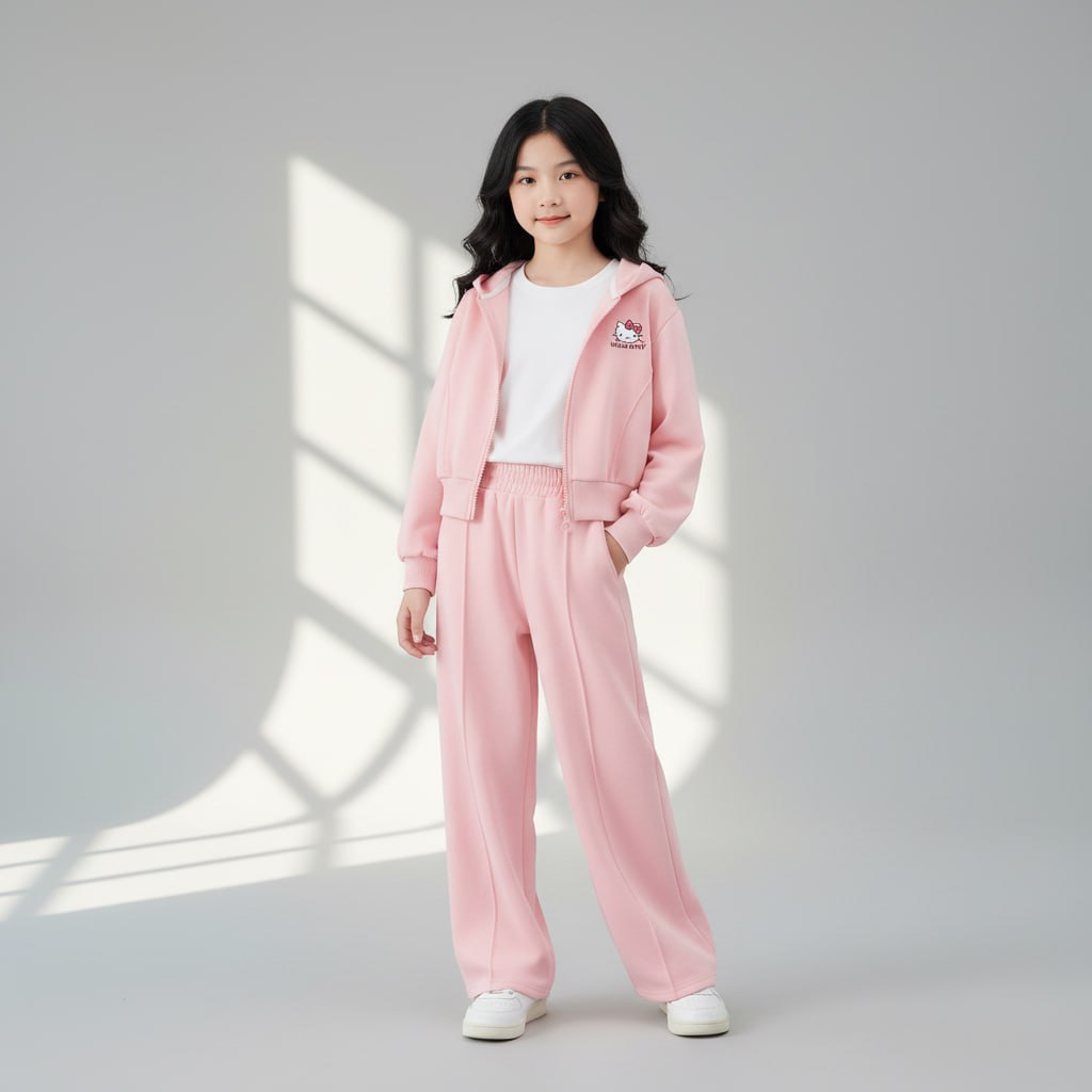 Set áo mũ quần suông kitty cho bé gái size đại BEESHOP D25072