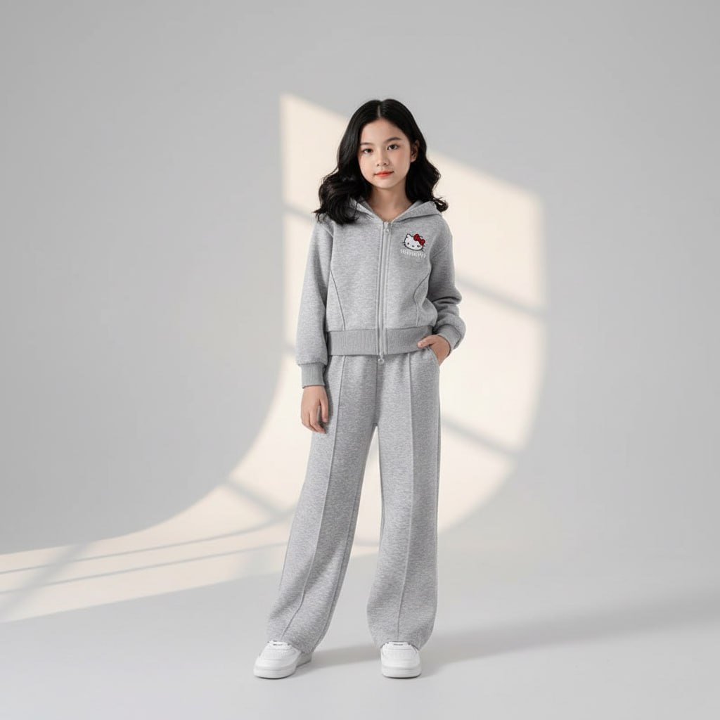 Set áo mũ quần suông kitty cho bé gái size đại BEESHOP D25072