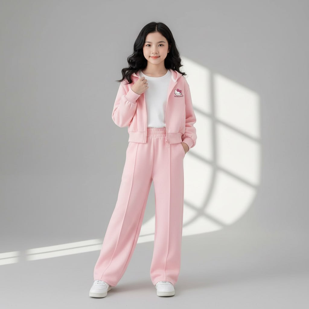 Set áo mũ quần suông kitty cho bé gái size đại BEESHOP D25072