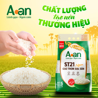 Combo 3 túi Gạo ST21 ngon túi 5kg - bao bì mới - Chính hãng Gạo sạch Aan