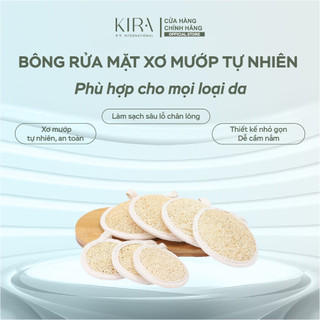 Miếng rửa mặt xơ mướp tự nhiên hình tròn đường kính 6cm giúp tẩy tế bào chết, làm sạch sâu, chăm sóc da mặt