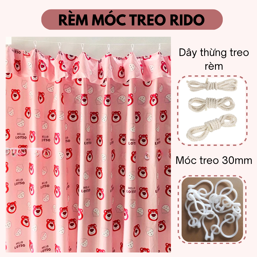 Rèm cửa sổ, rèm cửa ngăn phòng trọ móc treo, rèm decor phòng RIDO che ...