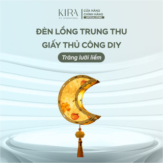Đèn lồng trung thu giấy thủ công DIY – đèn lồng gỗ thỏ trăng hoa phong cách cổ điển cho bé