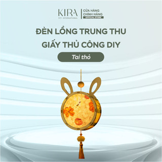 Đèn lồng trung thu giấy thủ công DIY – đèn lồng gỗ thỏ trăng hoa phong cách cổ điển cho bé